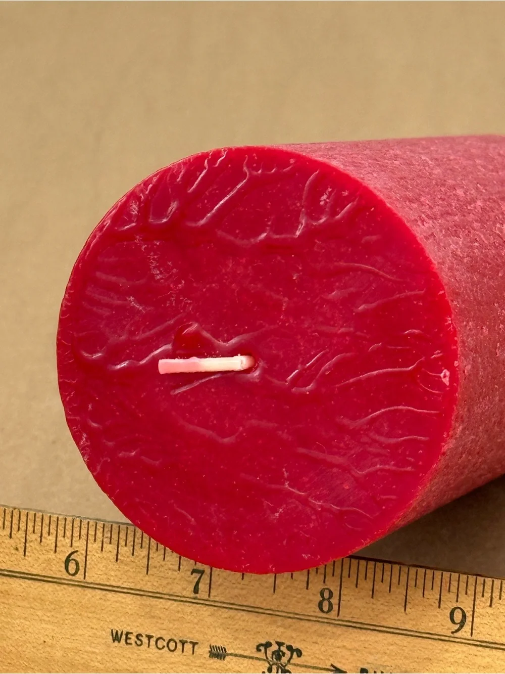 Root Timberline Red Pillar Candle 3x6 Unscented Beeswax Clean Burning USA Rustic